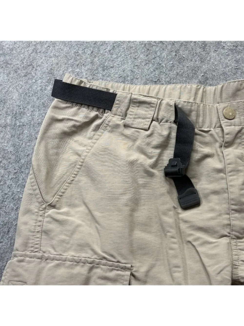 North Face Cargo Shorts Men L Khaki Beige Belted Nylon 10